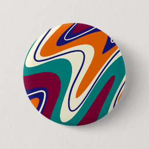 Retro Swirls - Classic 70s Style 6 Cm Round Badge