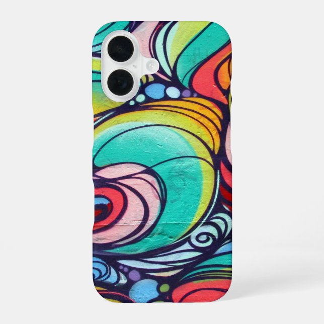retro swirls iPhone 16 case (Back)