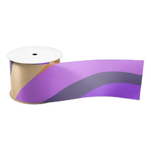 Retro swirls - purple & orange satin ribbon