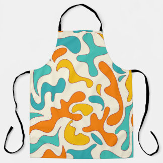 Retro Swirls: Vintage Floral Pattern Apron
