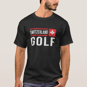 Retro Switzerland Golf Swiss Flag Golfing For Fans T-Shirt