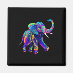 Retro Synthwave 80s 90s Elephant Trunk Up Chakra Y Magnet