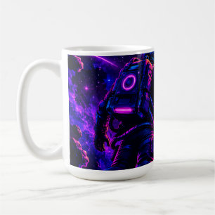 Retro Synthwave Astronaut Cyberpunk Space Coffee M Mug