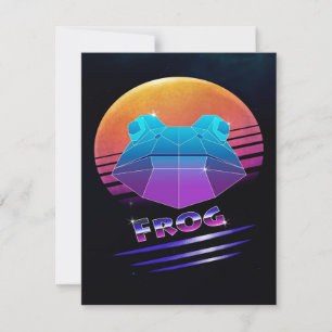 Retro Synthwave Frog Green Frog Wild Animals Lover Invitation