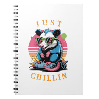 Retro Synthwave Opossum Notebook