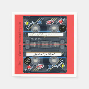 Retro T3 Audiotape 50th birthday Party Paper N Napkin