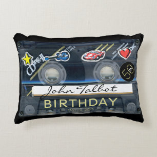 Retro T3 Audiotape 50th Birthday Personalised AP Decorative Cushion