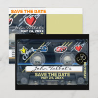 Retro T3 Audiotape 50th birthday Save The Date HPC