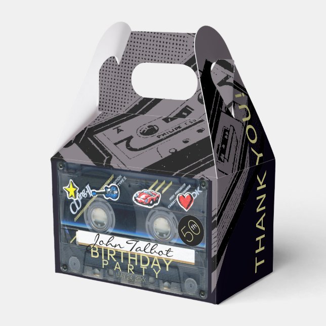 Retro T3 Audiotape 50th Birthday Thank You GFB Favour Box (Front Side)