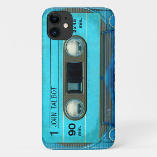 Retro T4 Blue Audiotape mixtape Cassette Name iPC  Case-Mate iPhone Case