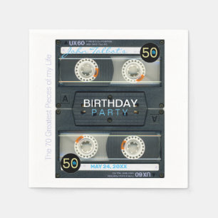 Retro T6 Audiotape 50th birthday Party Paper N Napkin