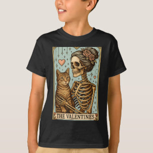 Retro Tabby Cat Valentine's Day Mom Tarot Card T-Shirt