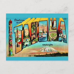 Retro Tacoma WA Postcard