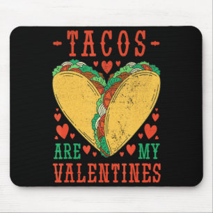 Retro Tacos Are My Valentine Mexican Food Truck  Mouse Pad