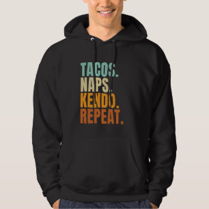 Retro Tacos Kendo Naps Japanese Martial Arts Funny Hoodie