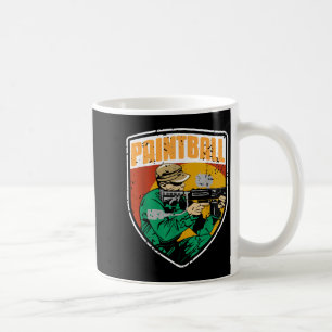 Retro Tactical Paintball Player In Combat Field Ac Coffee Mug