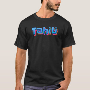 Retro Tahiti Surf Sun Sea And Palm Trees T-Shirt