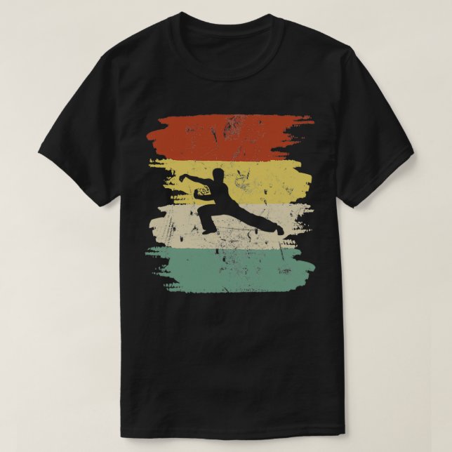 Retro Tai Chi Fan Martial Arts Cool Gift T-Shirt (Design Front)