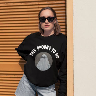 Retro Talk Spooky To Me Cool Ghost Halloween  Sweatshirt
