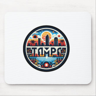 Retro Tampa Florida - Tampa Bay Downtown Skyline F Mouse Pad