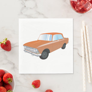 Retro Tan Car Napkin