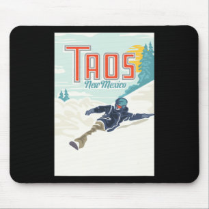 Retro Taos Ski Valley New Mexico Skiing Snowboardi Mouse Pad