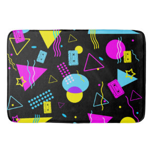 RETRO TAPE COLORFUL SHAPES BATH MAT