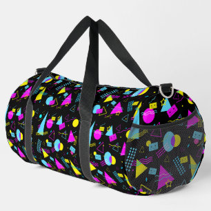 RETRO TAPE COLORFUL SHAPES DUFFLE BAG