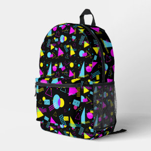 RETRO TAPE COLORFUL SHAPES  PRINTED BACKPACK