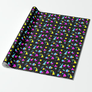RETRO TAPE COLORFUL SHAPES WRAPPING PAPER