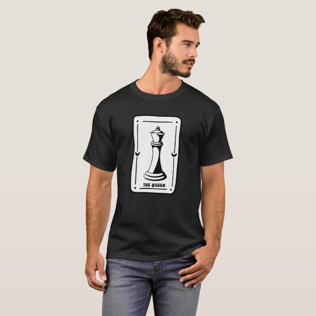 Retro tarot card style chess piece the Queen T-Shirt (Front Full)