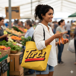 Retro “Tartu” Tote Bag – Bold Pop Aesthetic