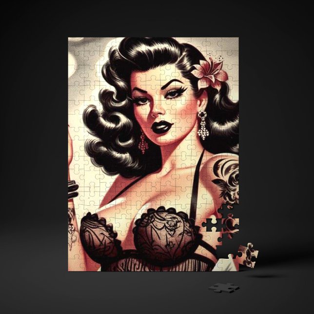 Retro Tatto Goth Girl Jigsaw Puzzle (Creator Uploaded)
