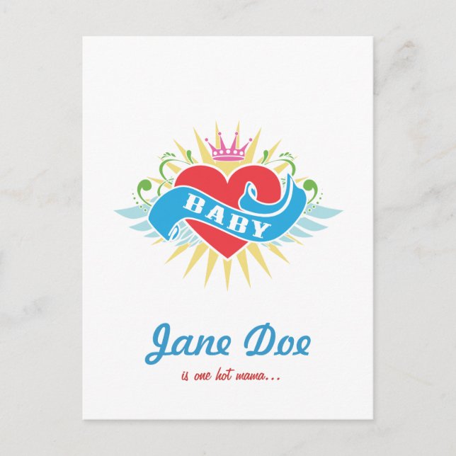 Retro Tattoo Baby Shower Invitations (Front)