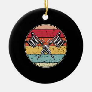 Retro Tattoo Ceramic Tree Decoration