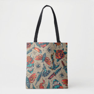 Retro Tattoo Design Tote Bag