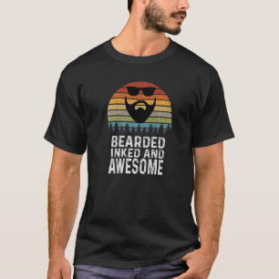 Retro Tattoo   For Men Bearded Inked And Awesome T-Shirt