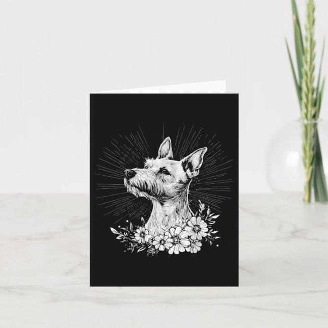 Retro Tattoo Style Fox Terrier Dog Lover  Card (Front)