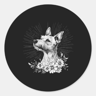Retro Tattoo Style Fox Terrier Dog Lover Classic Round Sticker