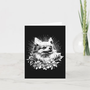 Retro Tattoo Style Pomeranian Dog Lover _1  Card