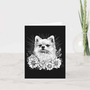Retro Tattoo Style Pomeranian Dog Lover  Card
