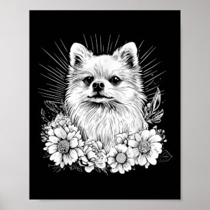 Retro Tattoo Style Pomeranian Dog Lover Poster