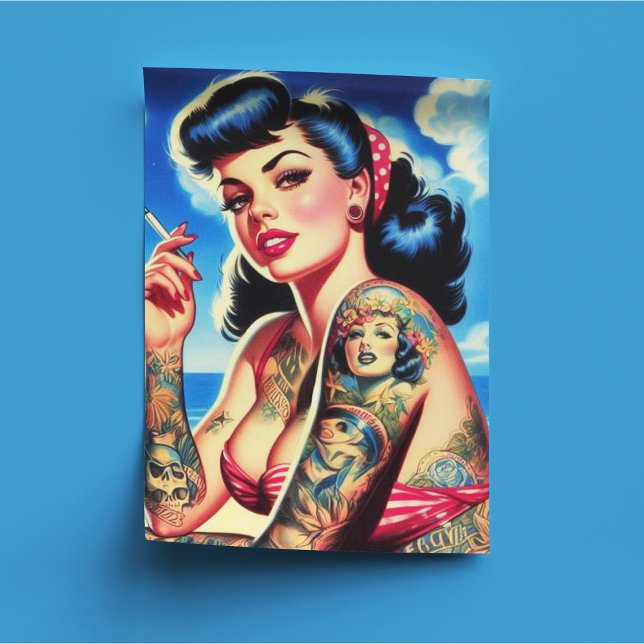Retro Tattooed Bikini Summer Pin-up Tissue Paper (Creator Uploaded)