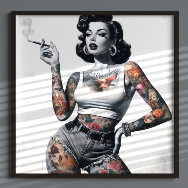 Retro Tattooed Girl Poster (Creator Uploaded)