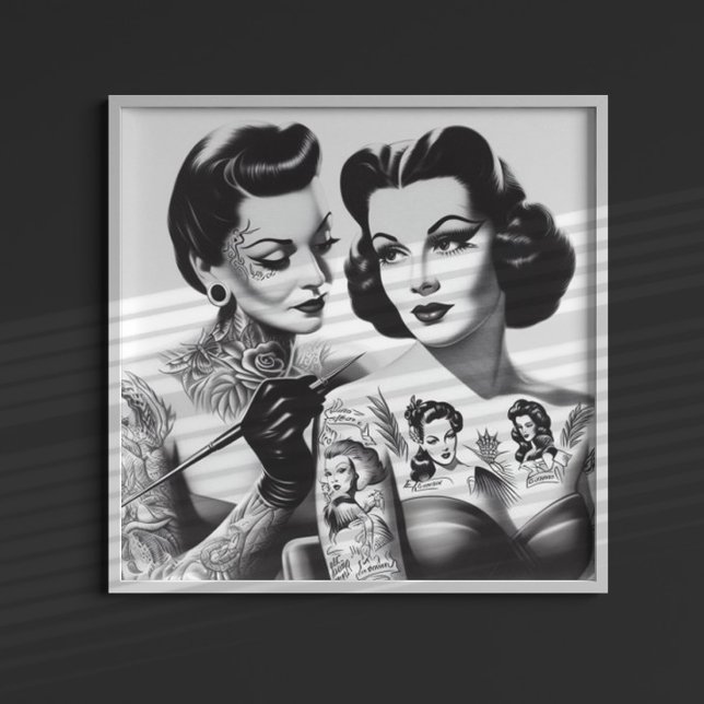Retro Tattooed Girls Poster (Creator Uploaded)