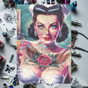 Retro Tattooed Nurse Tissue Paper