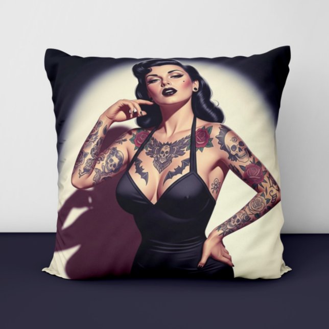 Retro Tattooed Pin-up Cushion (Creator Uploaded)