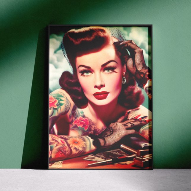 Retro Tattooed Pin-up Poster (Creator Uploaded)
