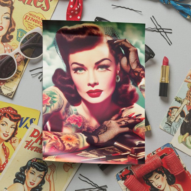 Retro Tattooed Pin-up Tissue Paper (Creator Uploaded)
