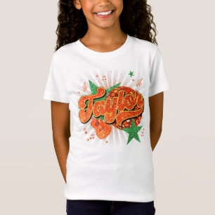 Retro Taylor First Name Personalised Groovy Disco T-Shirt
